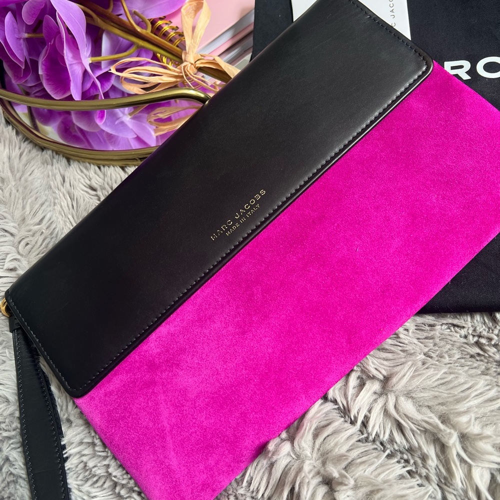 MARC JACOBS Studded Suede & Leather Clutch - Picture 4 of 6
